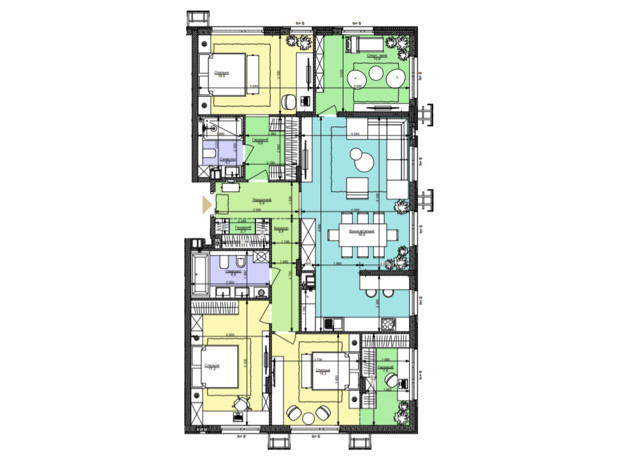 ЖК Файна Таун: планування 3-кімнатної квартири 138.3 м²