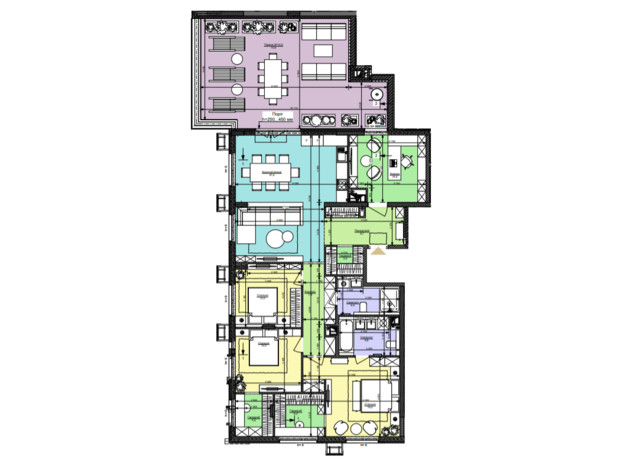 ЖК Файна Таун: планування 3-кімнатної квартири 154.4 м²