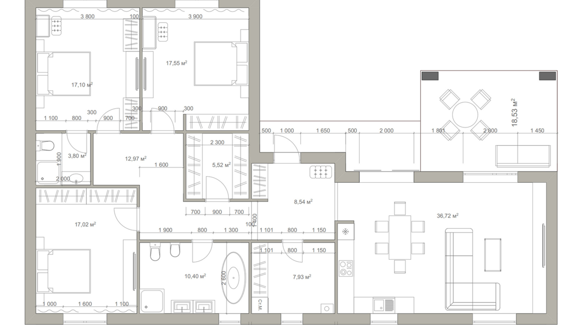 Планування котеджу в КМ Semila на Центральной 145 м², фото 360531