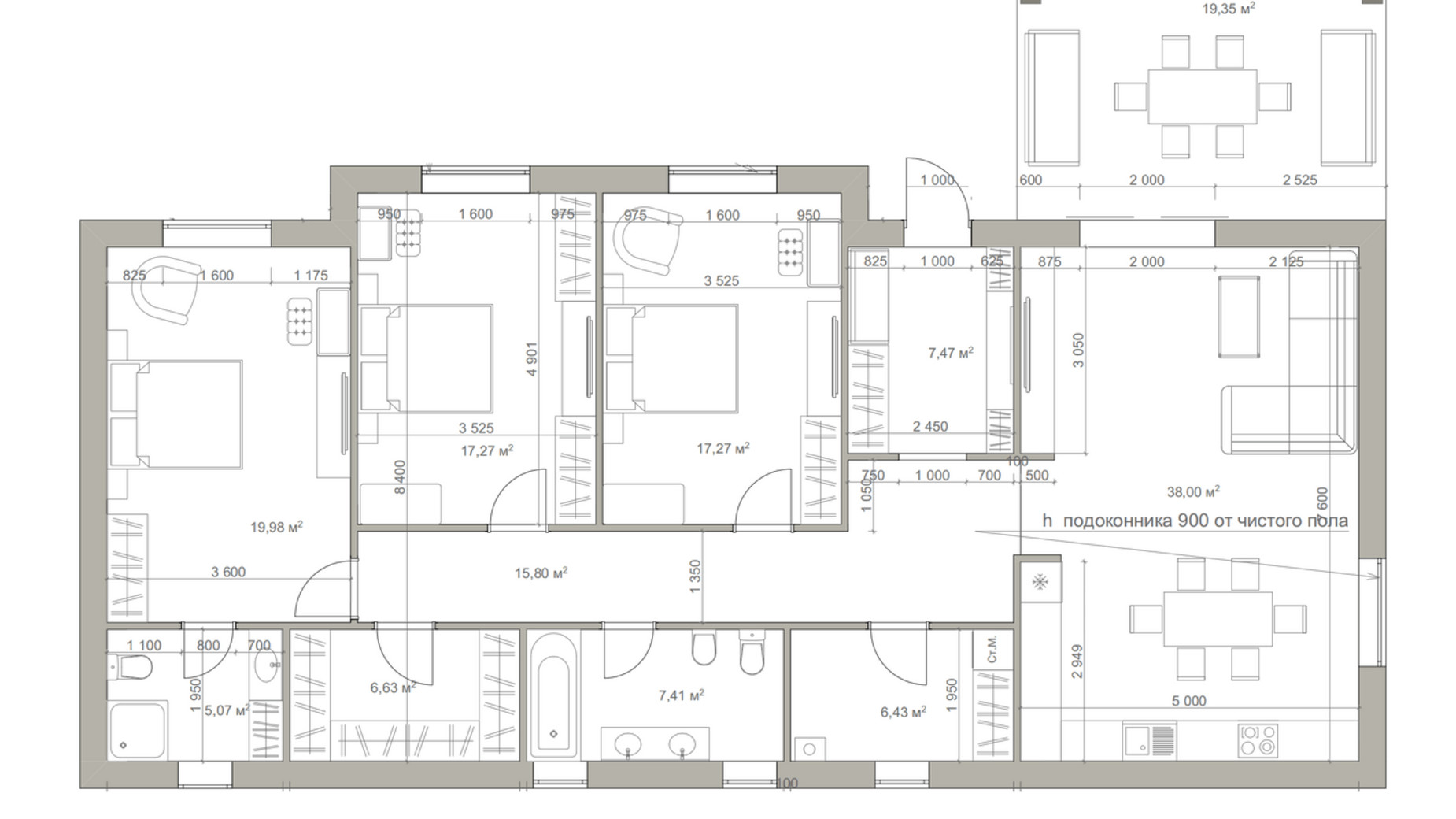 Планування котеджу в КМ Semila на Центральной 148.64 м², фото 360539