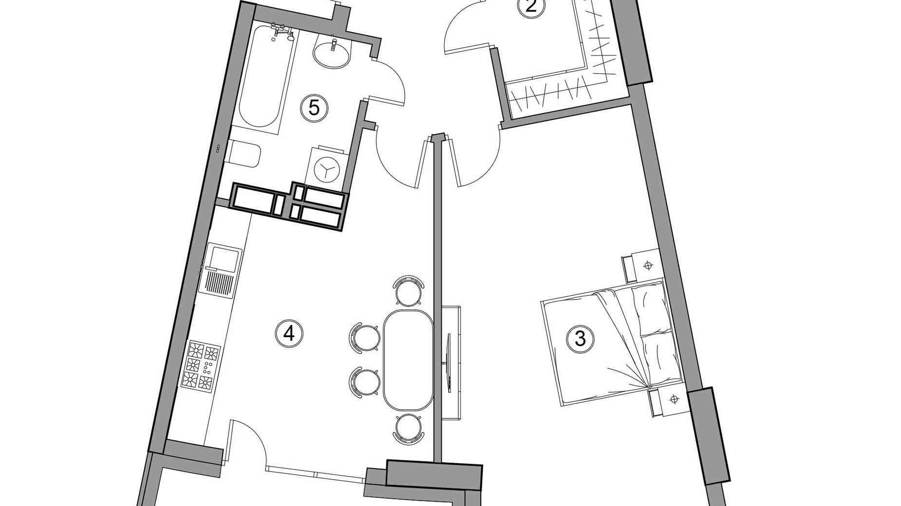 Планировка 1-комнатной квартиры в ЖК Aria 64.6 м², фото 360607