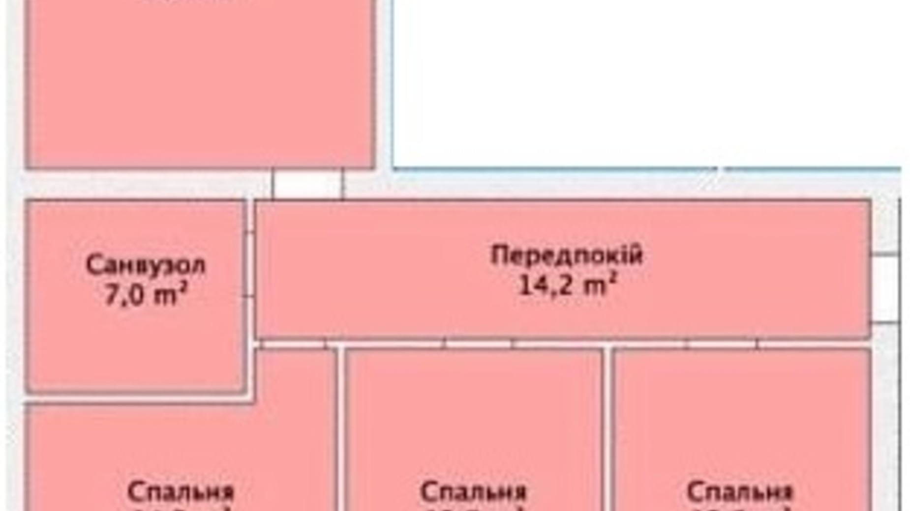 Планування 2-кімнатної квартири в ЖК вул. Малиновського, 20 89 м², фото 362023