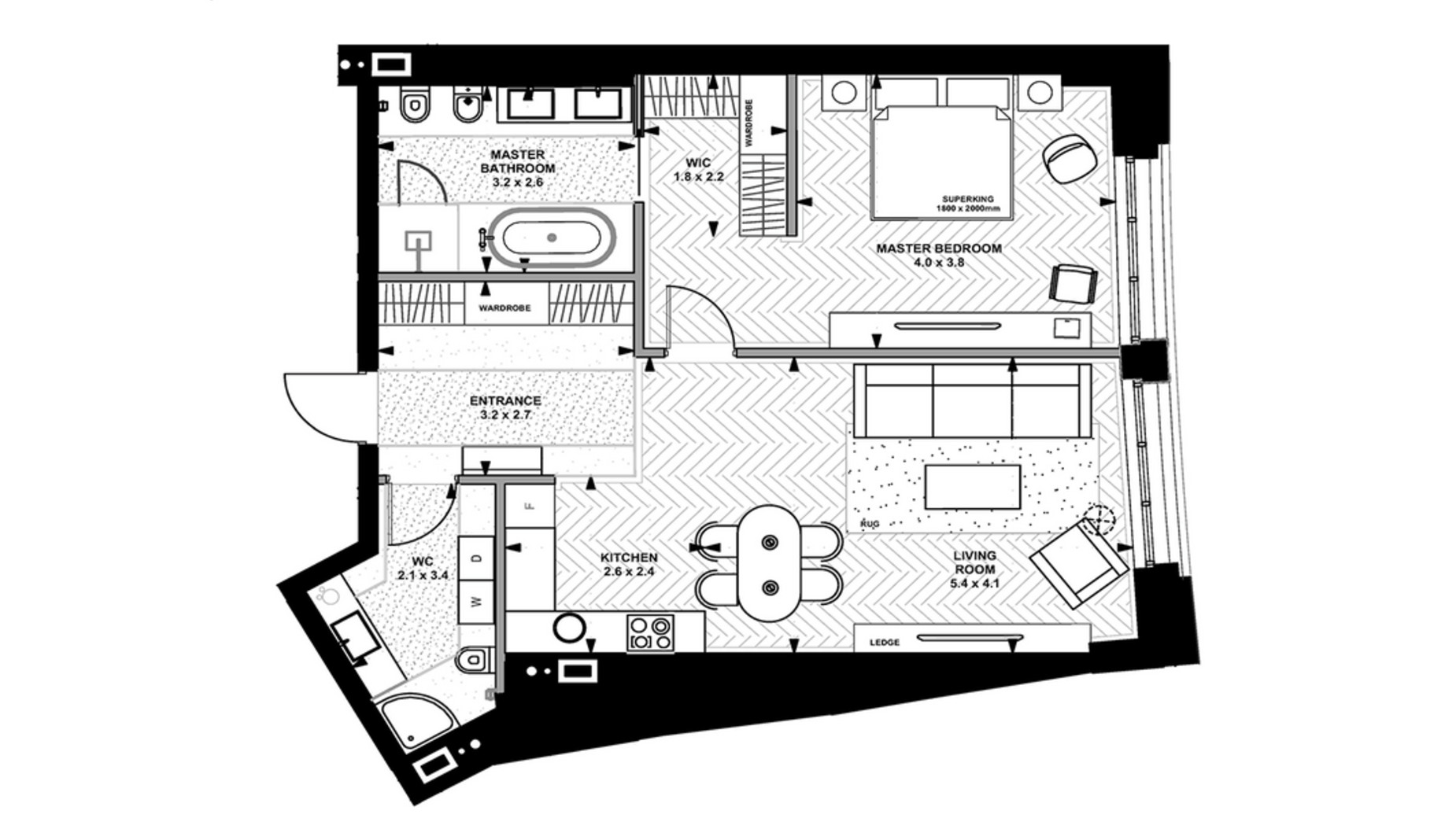 Планування 1-кімнатної квартири в ЖК Linden Luxury Residences 77 м², фото 362576