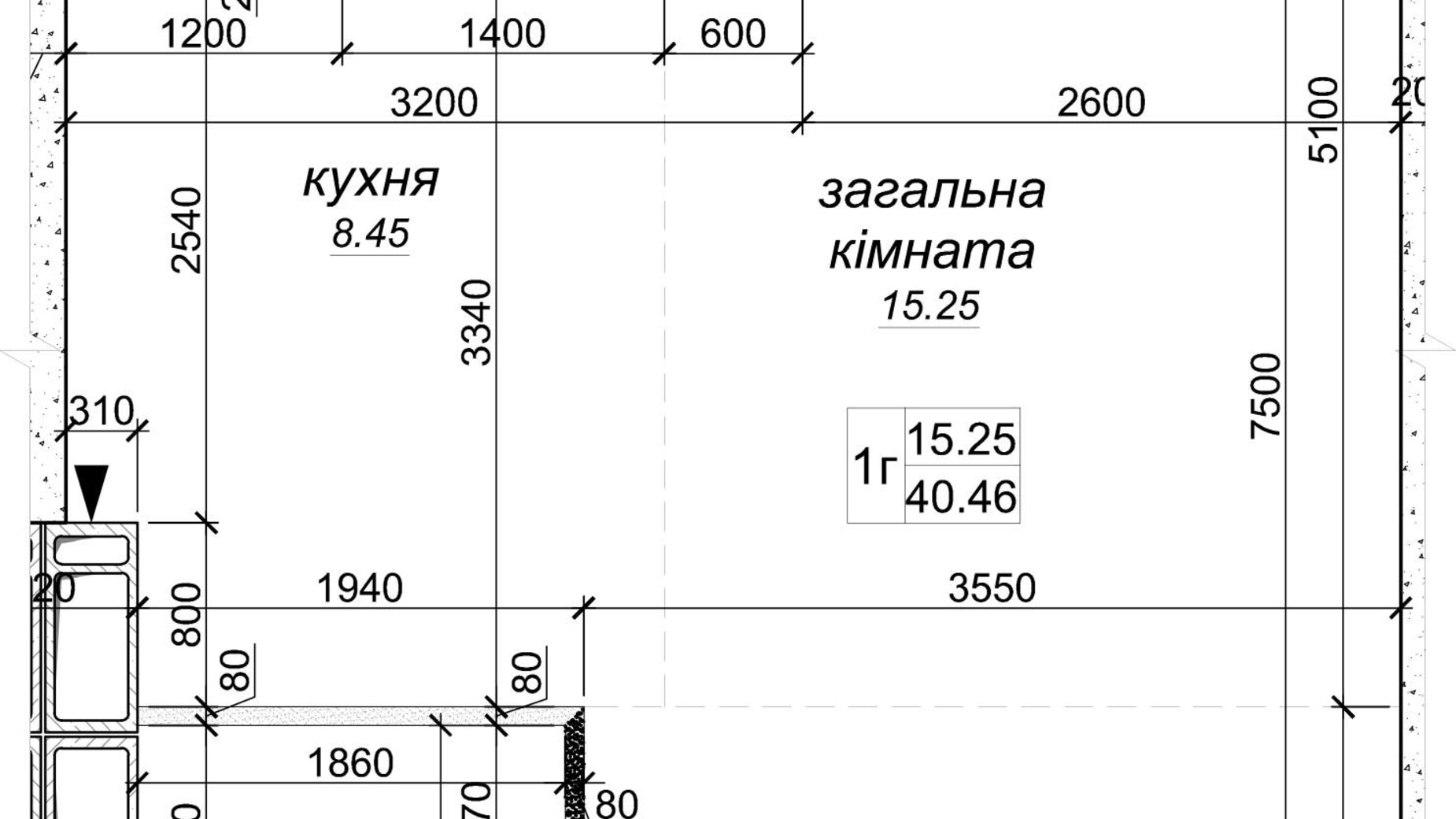 Планировка 1-комнатной квартиры в ЖК Одесский бульвар 40.46 м², фото 364028