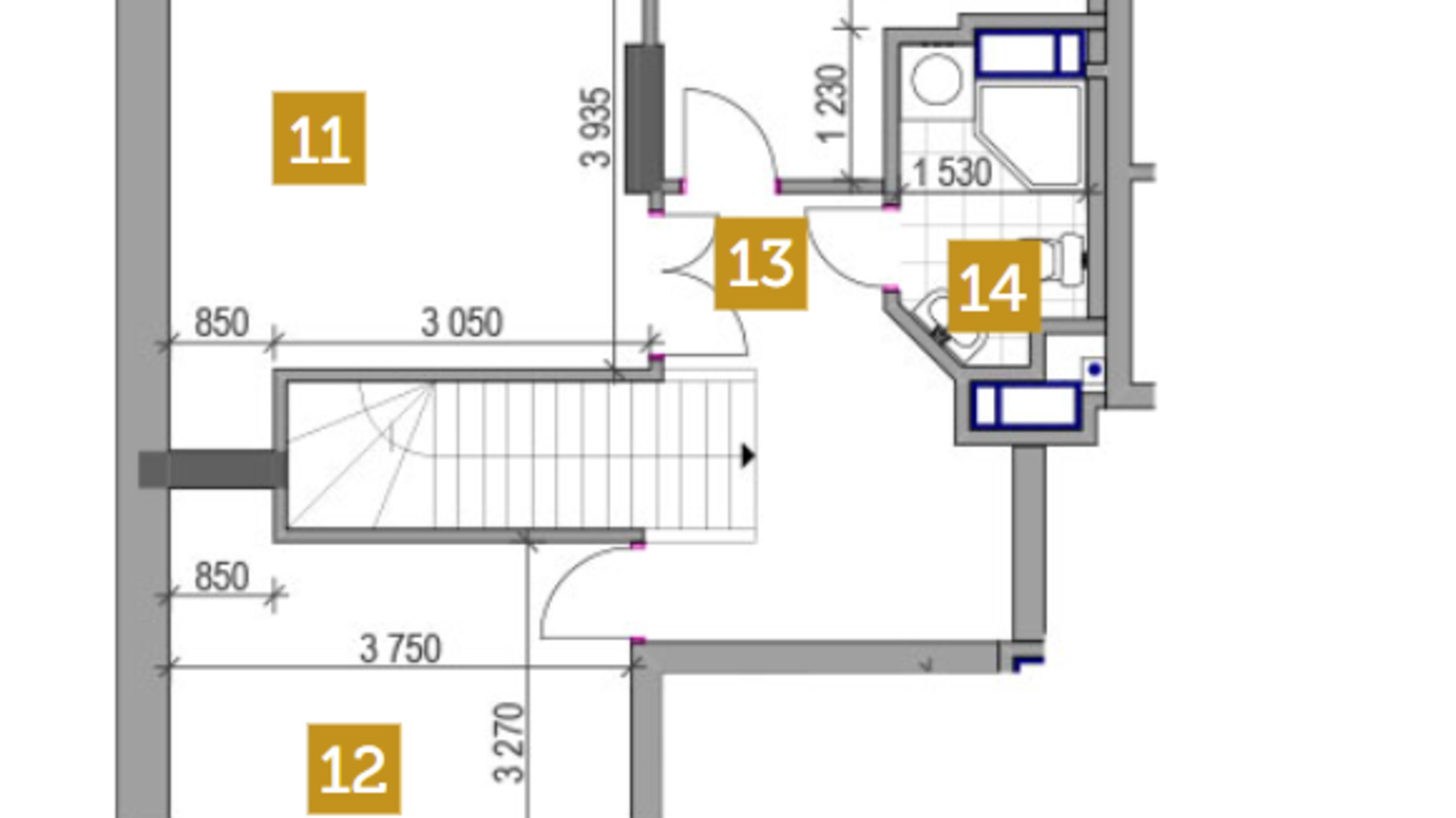 Планування багато­рівневої квартири в ЖК West House 123.9 м², фото 364657