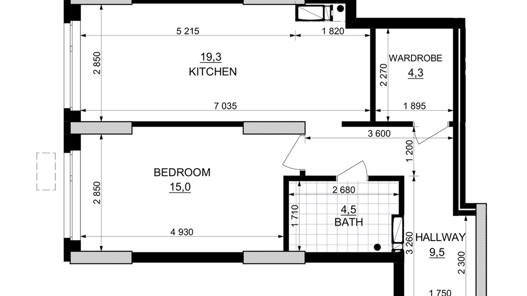 Планировка 1-комнатной квартиры в ЖК Kub29 52.6 м², фото 365211