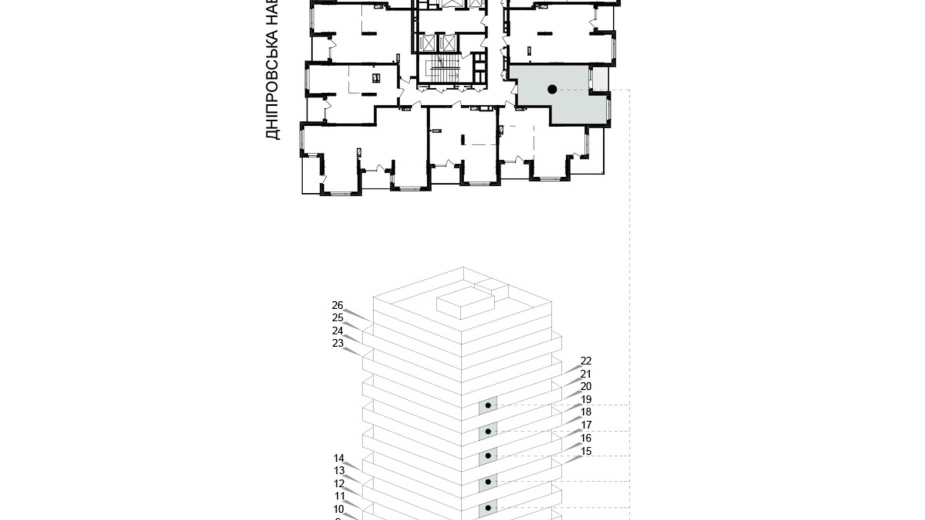 Планировка 1-комнатной квартиры в ЖК Kub29 43.7 м², фото 365232