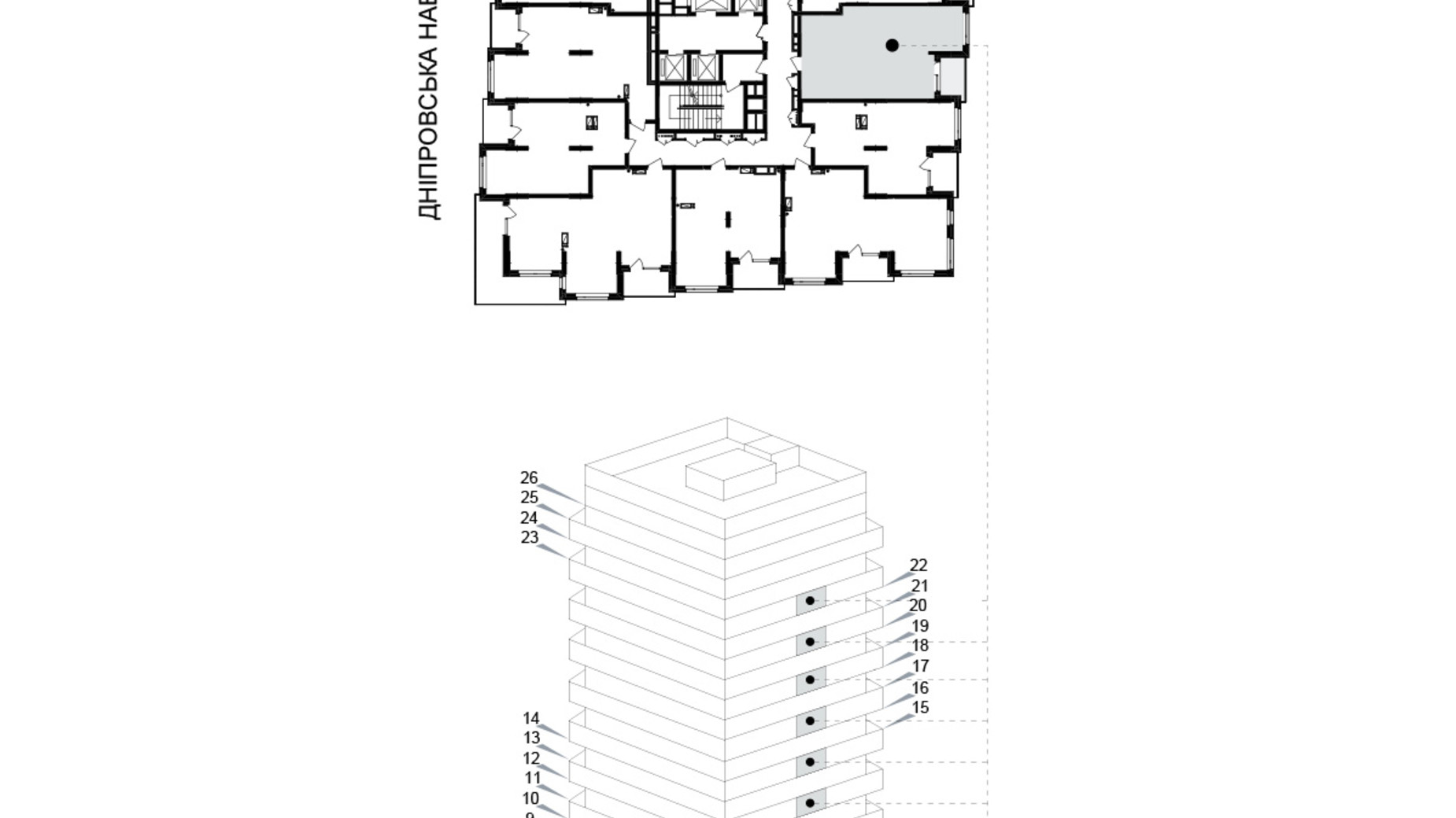 Планировка 1-комнатной квартиры в ЖК Kub29 55.3 м², фото 365241