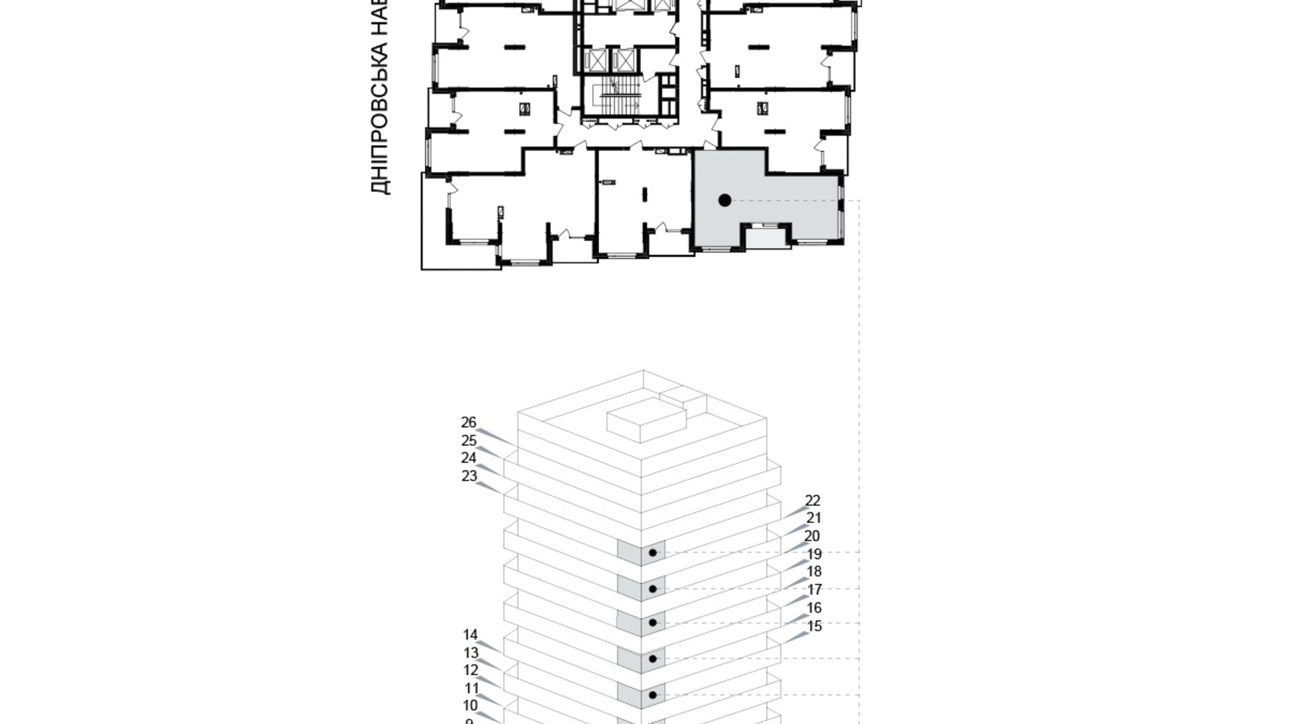 Планировка 1-комнатной квартиры в ЖК Kub29 57.7 м², фото 365247