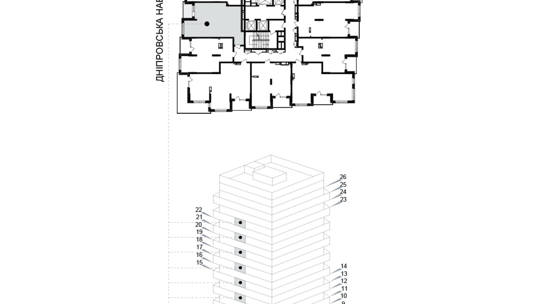 Планировка 1-комнатной квартиры в ЖК Kub29 55.5 м², фото 365250