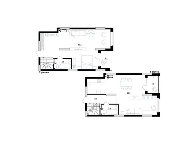 ЖК Kub29: планировка 1-комнатной квартиры 105.7 м²