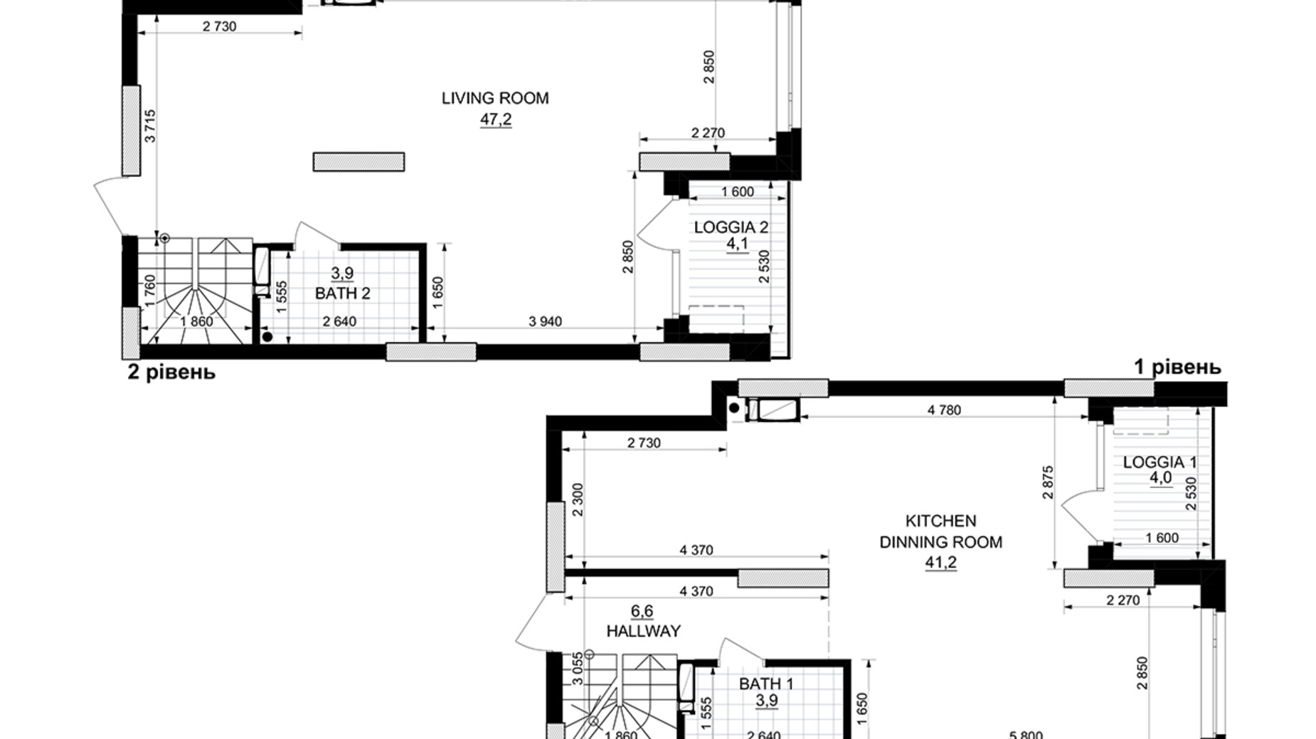 Планування багато­рівневої квартири в ЖК Kub29 105.7 м², фото 365282