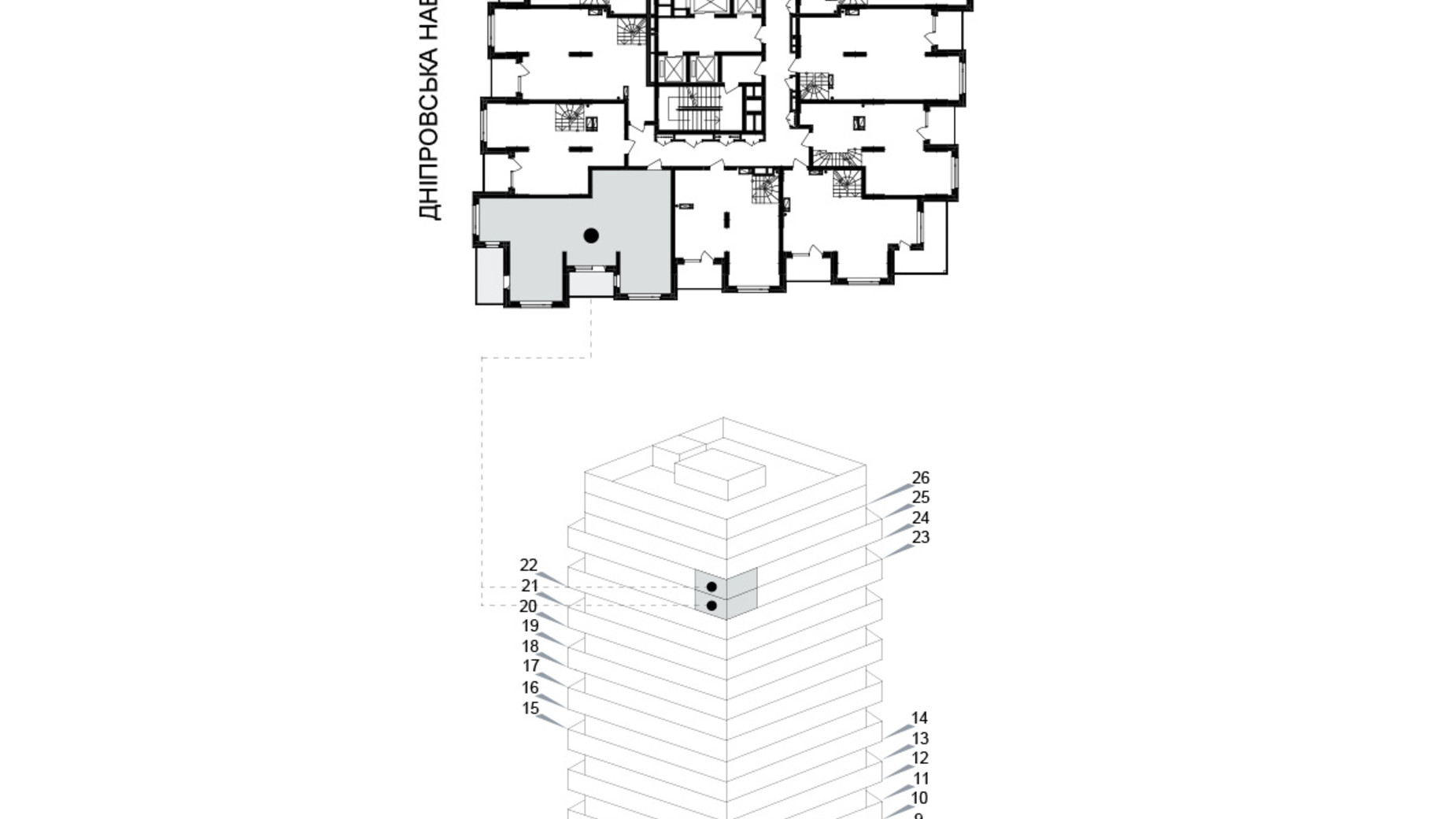 Планировка много­уровневой квартиры в ЖК Kub29 149.9 м², фото 365285