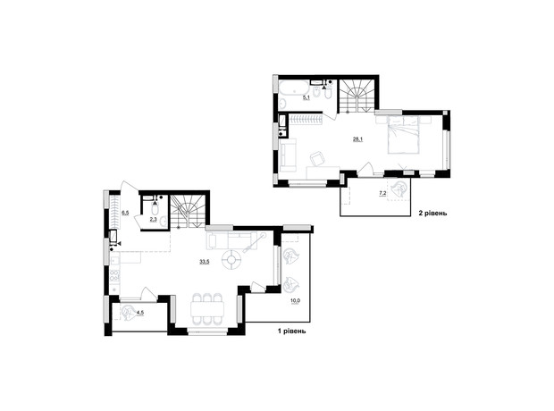 ЖК Kub29: планировка 1-комнатной квартиры 84.9 м²