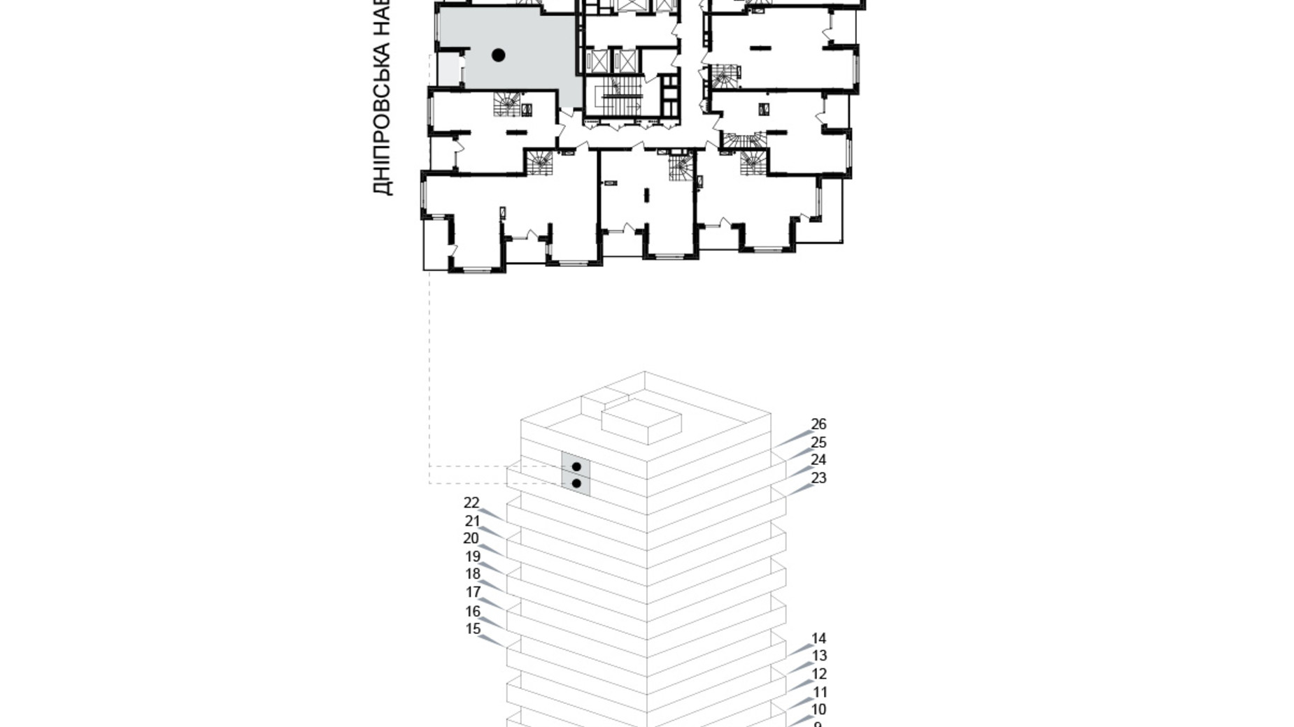 Планировка много­уровневой квартиры в ЖК Kub29 101.5 м², фото 365304