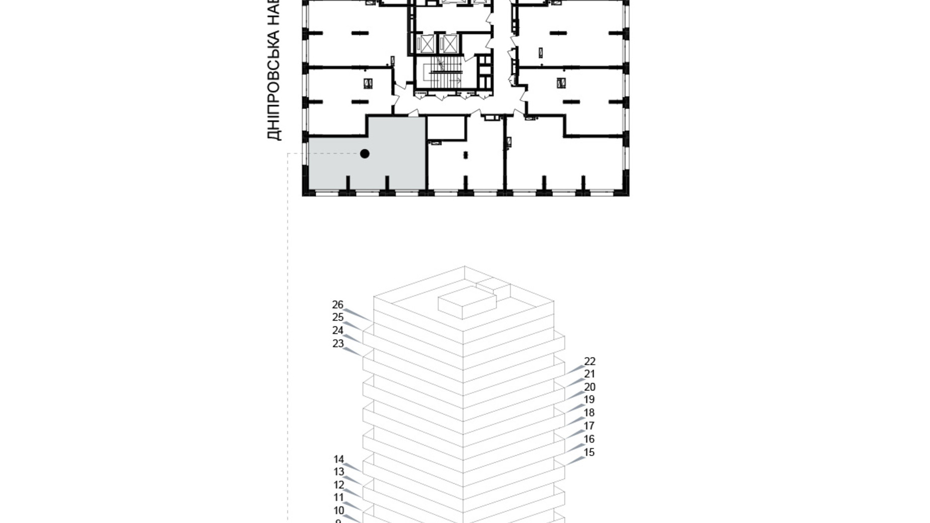 Планування 2-кімнатної квартири в ЖК Kub29 57.1 м², фото 365307