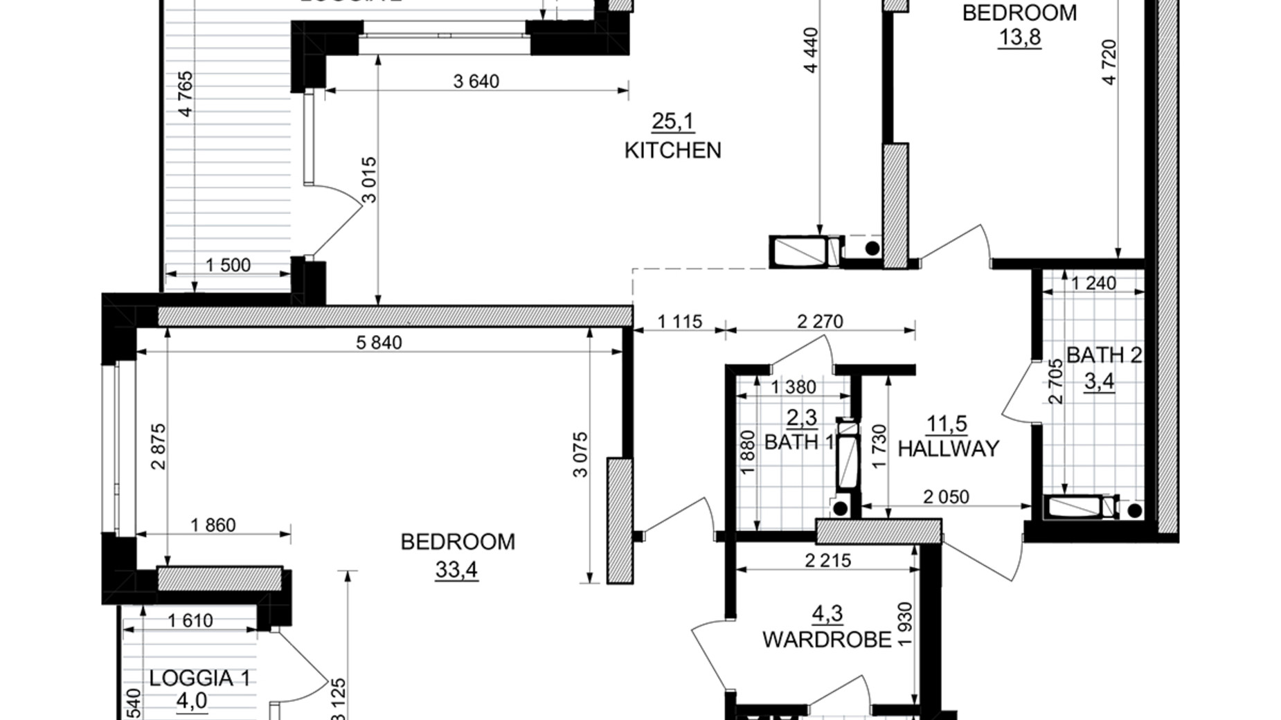 Планировка 2-комнатной квартиры в ЖК Kub29 106.2 м², фото 365323