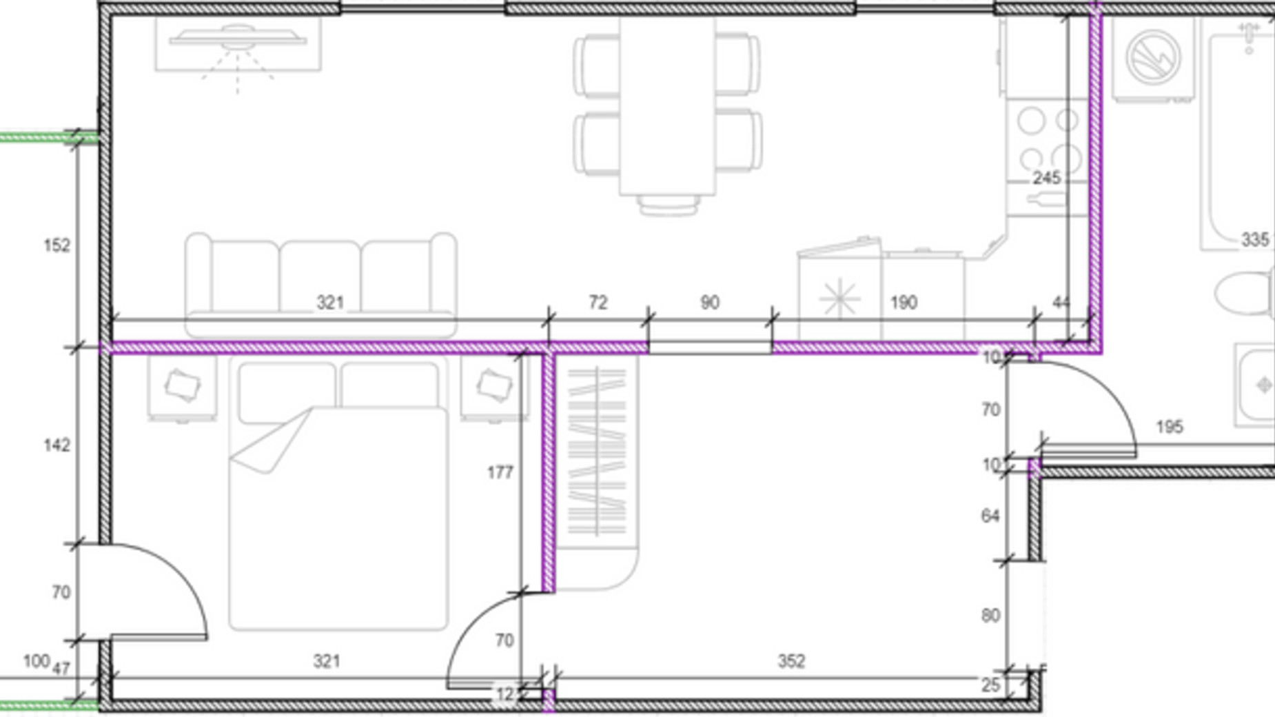 Планування 1-кімнатної квартири в ЖК Династія 39.6 м², фото 365787