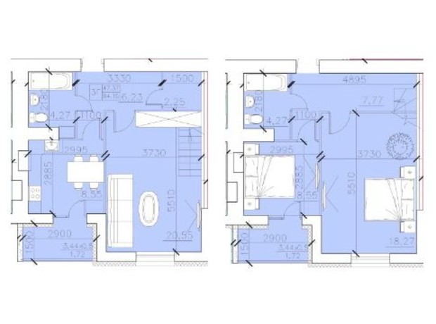 ЖК Illinsky: планировка 3-комнатной квартиры 84.15 м²