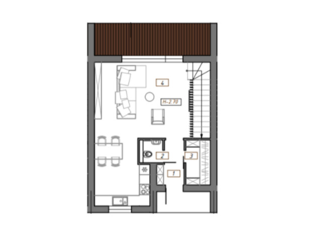 Таунхаус Town Park: планировка 3-комнатной квартиры 121.4 м²