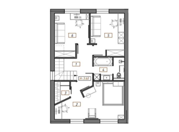 Таунхаус Town Park: планировка 3-комнатной квартиры 126.7 м²