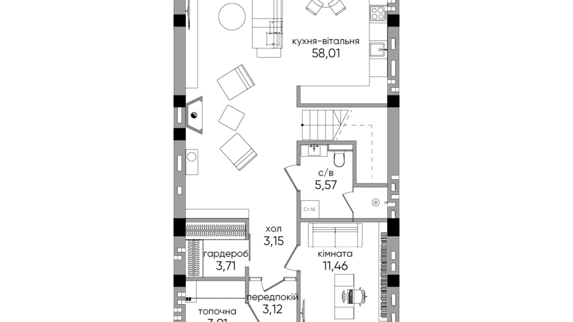 Планировка таунхауса в Таунхаус Park Lake City Terra 169.9 м², фото 366288