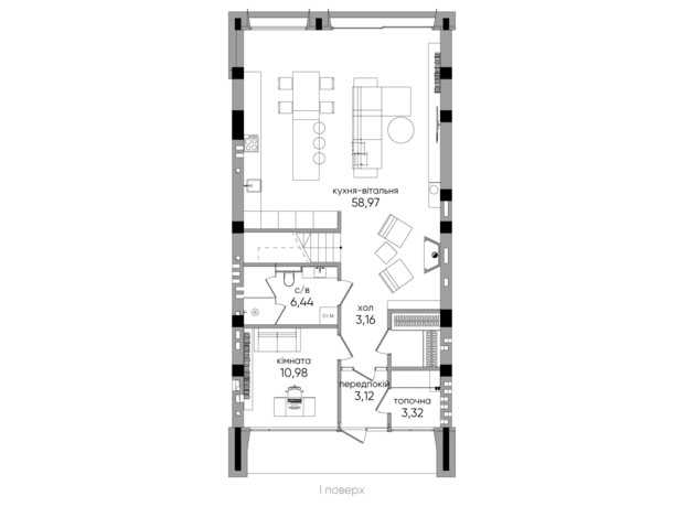 Таунхаус Park Lake City Terra: планировка 4-комнатной квартиры 163.83 м²