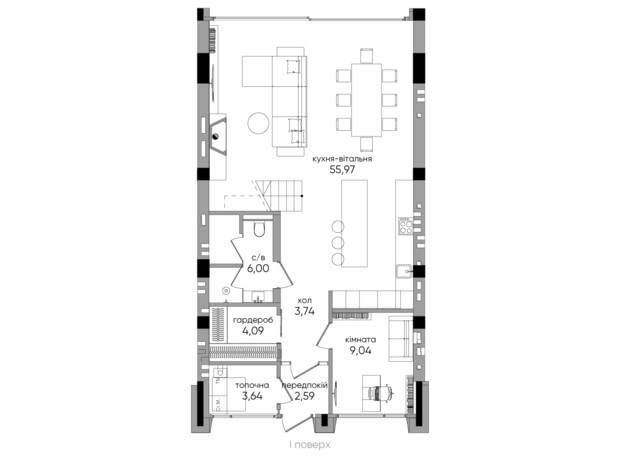 Таунхаус Park Lake City Terra: планировка 4-комнатной квартиры 188.24 м²