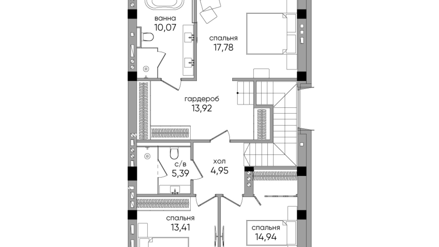 Планування таунхауса в Таунхаус Park Lake City Terra 170.66 м², фото 366292