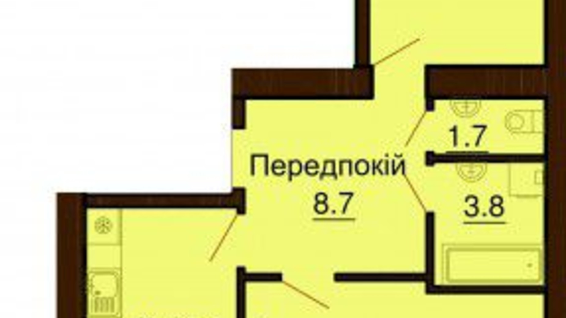 Планування 2-кімнатної квартири в ЖК Софія Клубний 64.7 м², фото 366601