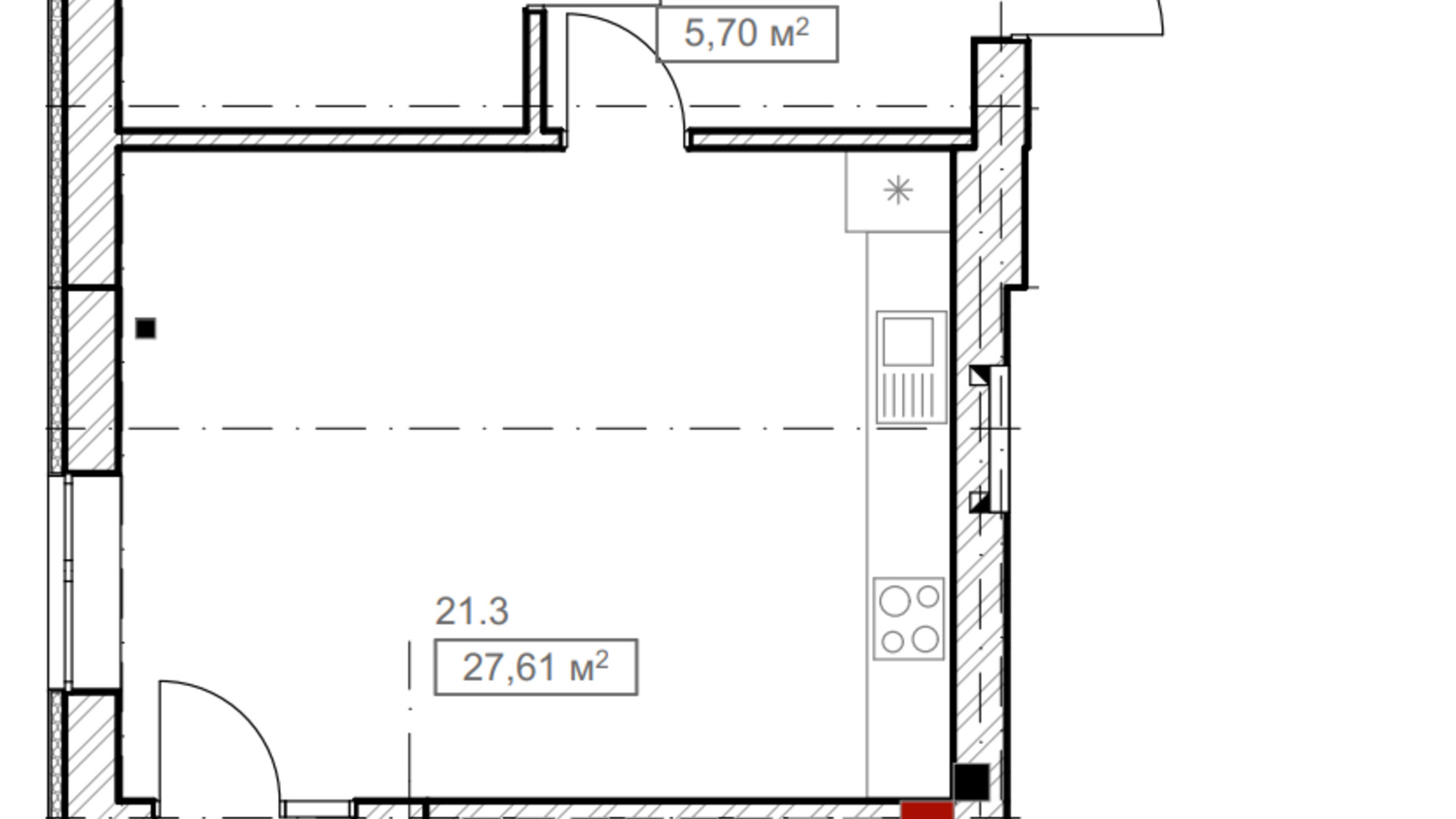 Планування 1-кімнатної квартири в ЖК FreeDom 48.64 м², фото 366885