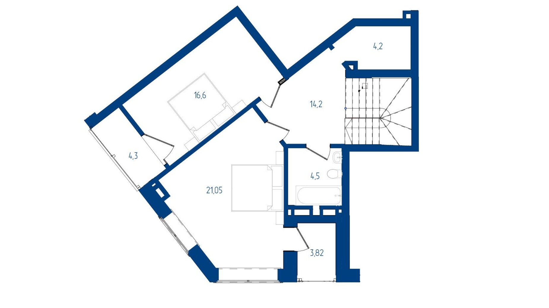 Планировка 2-комнатной квартиры в ЖК Престижный 2 111.8 м², фото 367853