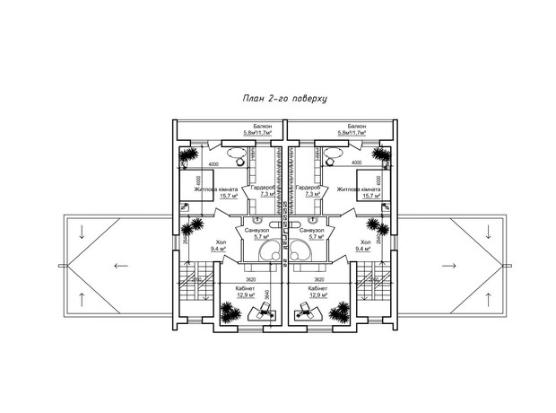 Таунхаус Premium Space: планування 4-кімнатної квартири 207.5 м²