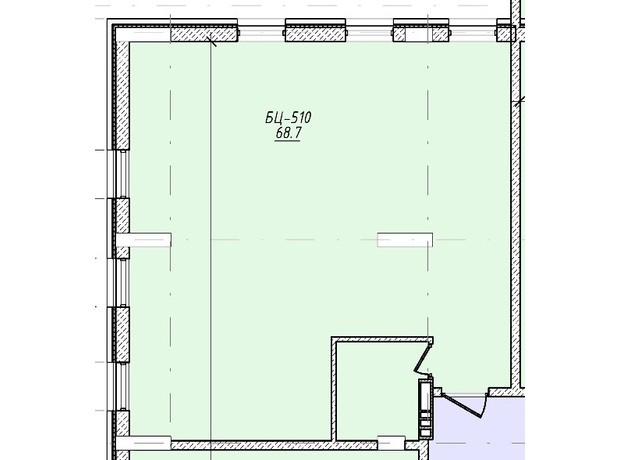 БЦ Tempus: планування приміщення 68.7 м²