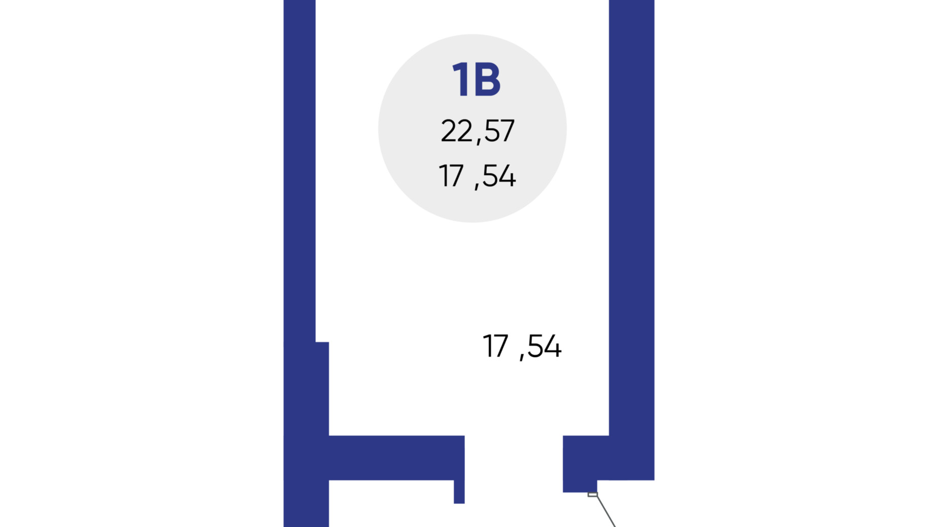 Планування смарт квартири в ЖК Атмосфера 22.87 м², фото 369299