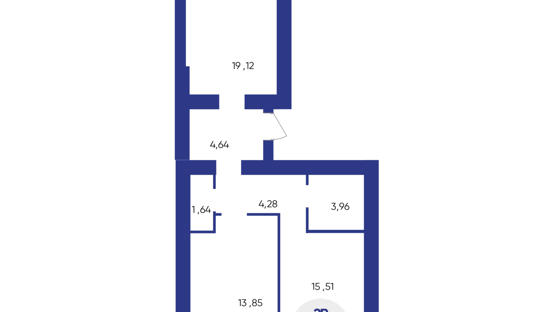 Планування 2-кімнатної квартири в ЖК Атмосфера 62.36 м², фото 369304