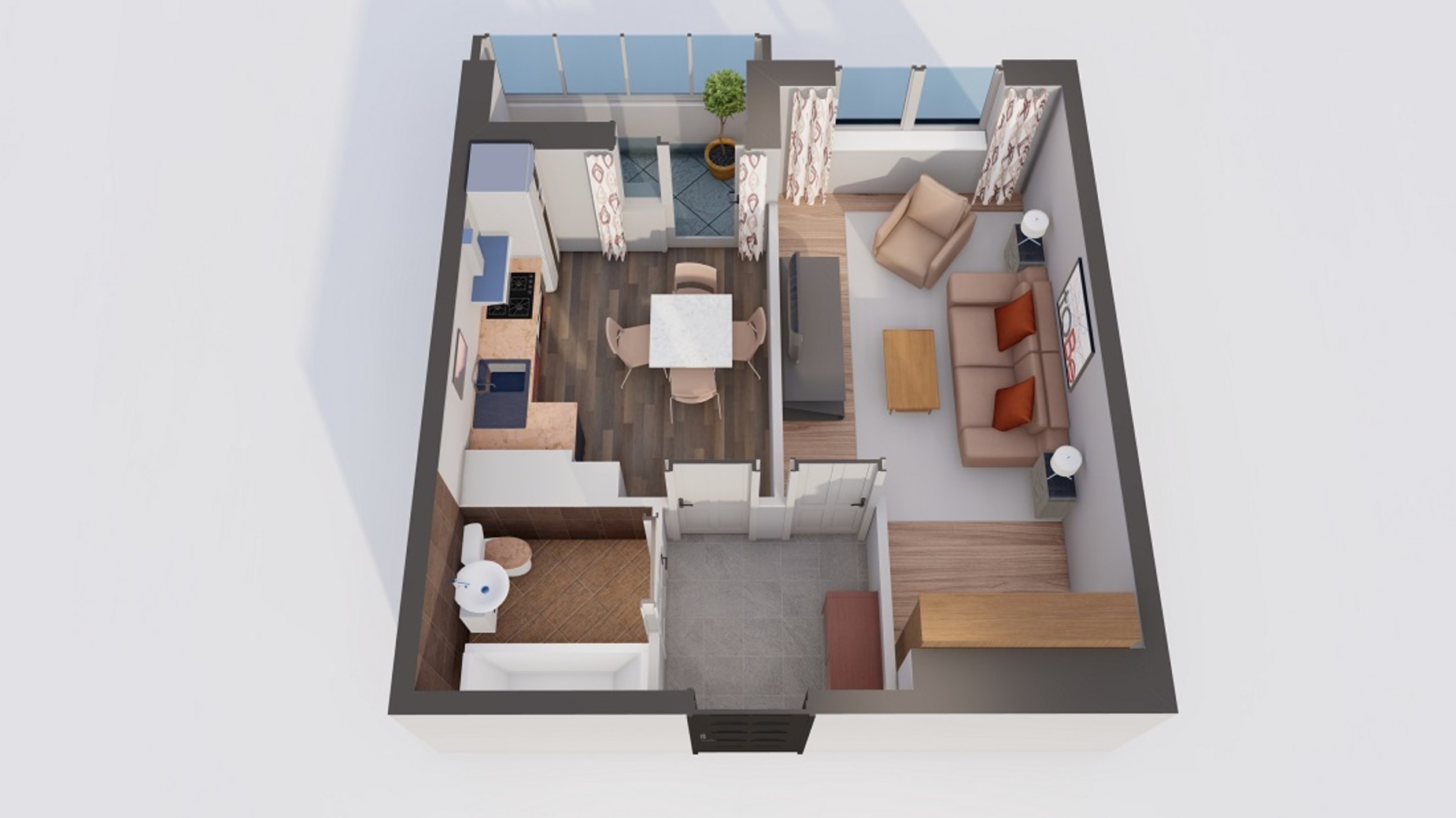 Планування 1-кімнатної квартири в ЖК Orange Park 36.09 м², фото 369520