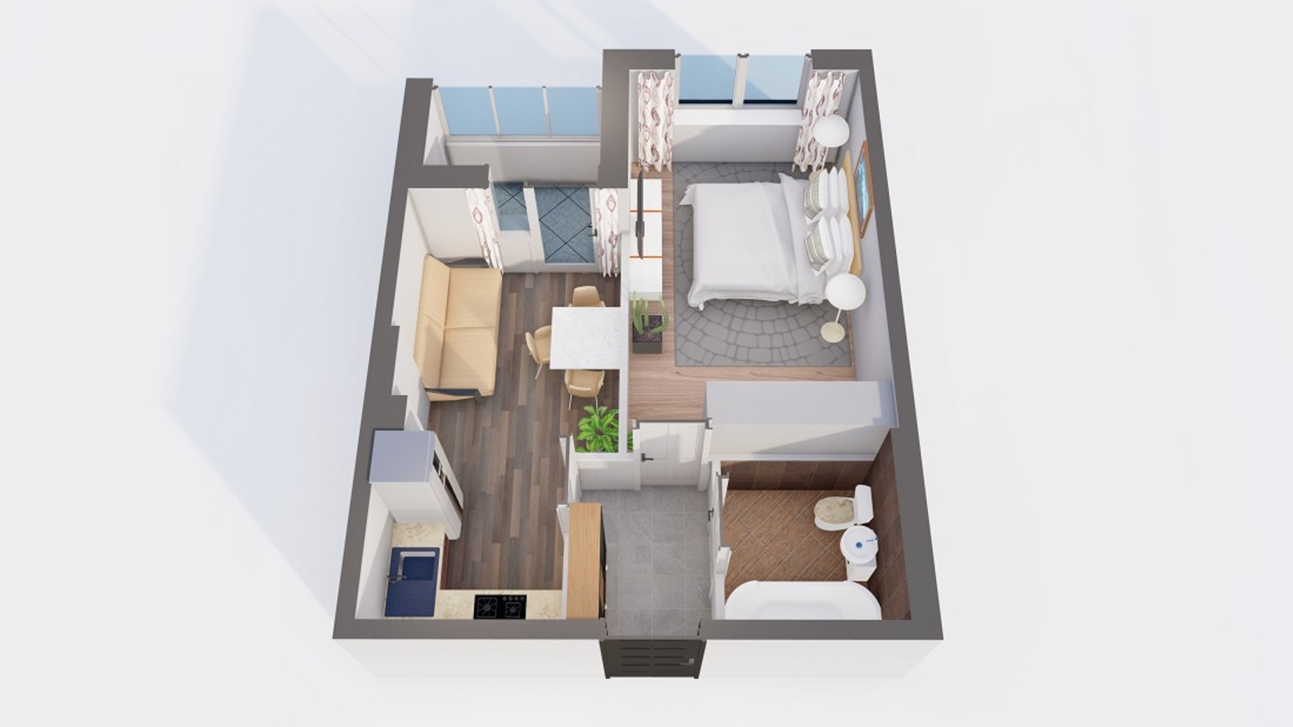 Планировка 1-комнатной квартиры в ЖК Orange Park 35.53 м², фото 369523