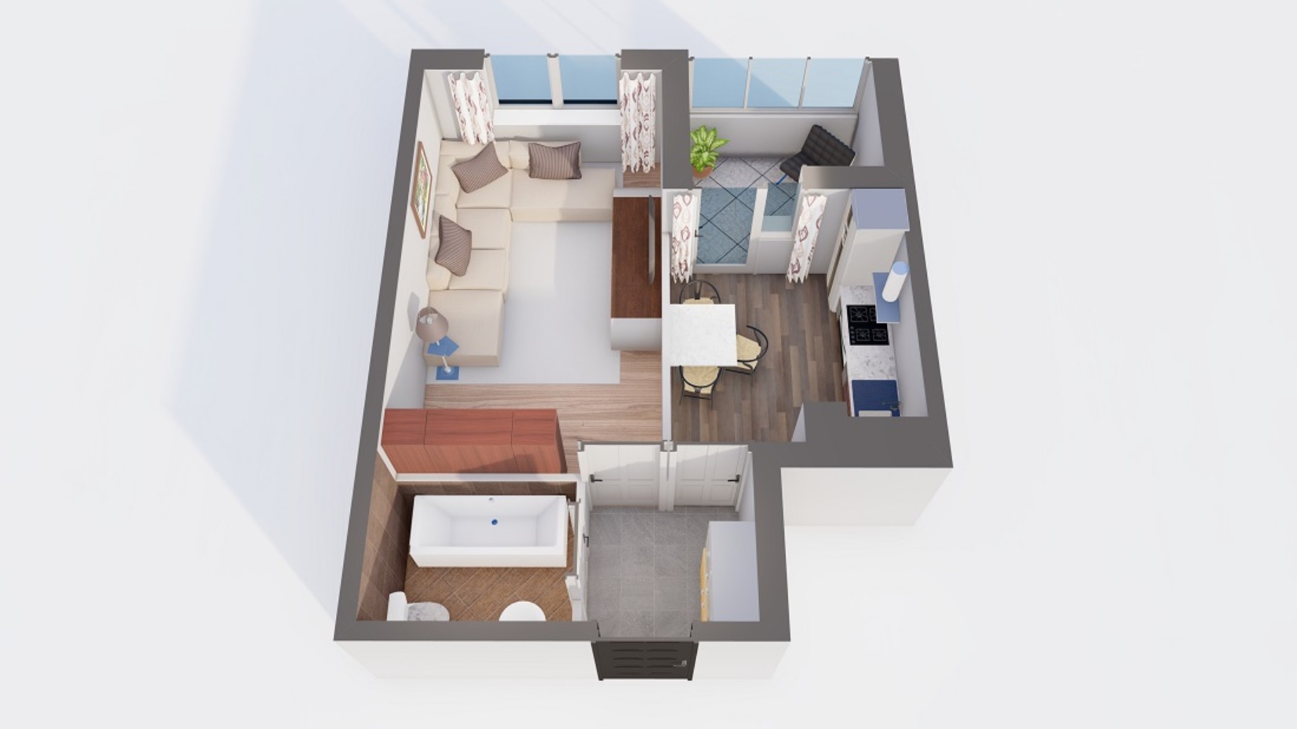 Планування 1-кімнатної квартири в ЖК Orange Park 33.92 м², фото 369524
