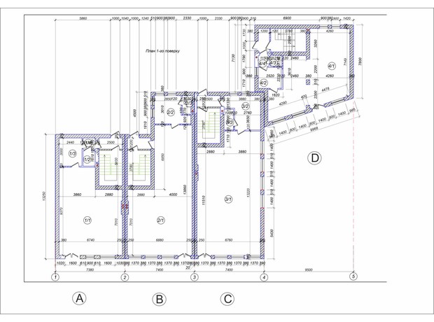 КГ ул. Железнодорожная, 37: планировка 3-комнатной квартиры 227.34 м²