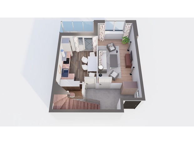 ЖК Orange Park: планування 2-кімнатної квартири 75.99 м²