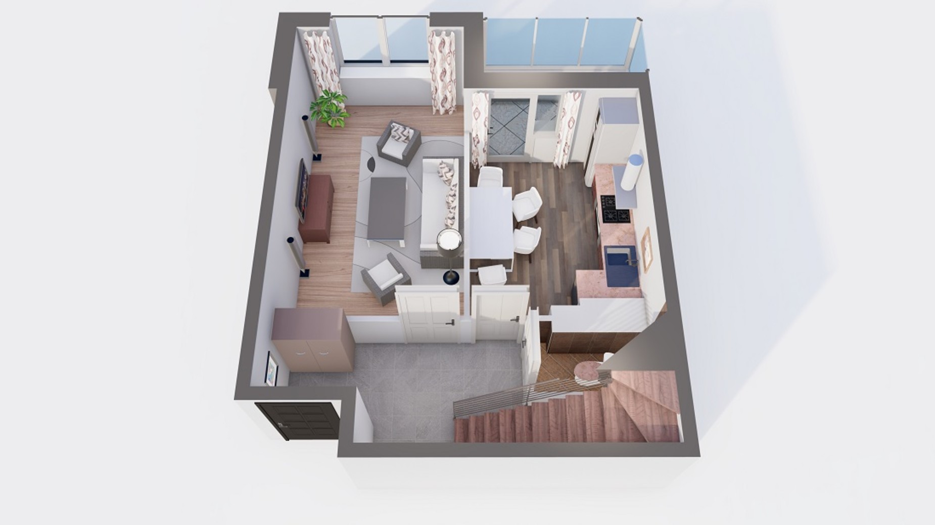 Планування багато­рівневої квартири в ЖК Orange Park 75.03 м², фото 369768