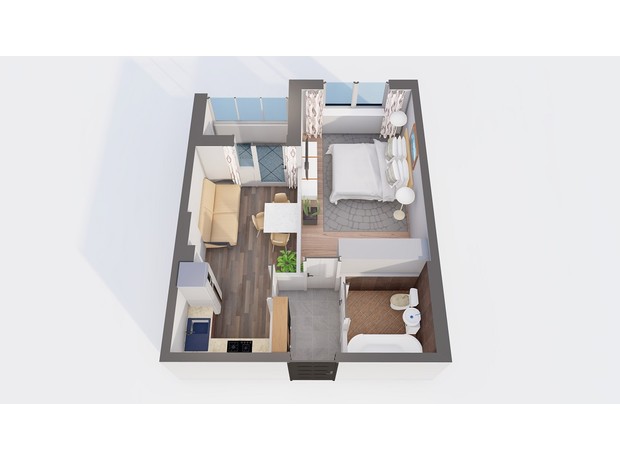 ЖК Orange Park: планировка 1-комнатной квартиры 35.43 м² ЖК Orange Park: планировка 1-комнатной квартиры 35.43 м²