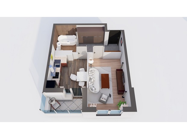 ЖК Orange Park: планировка 1-комнатной квартиры 38.62 м² ЖК Orange Park: планировка 1-комнатной квартиры 38.62 м²