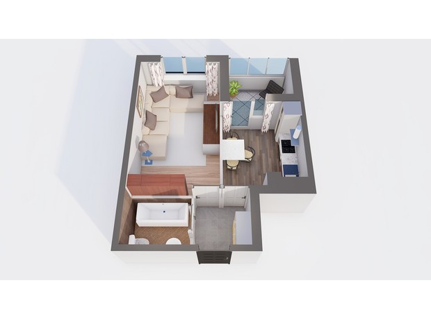 ЖК Orange Park: планування 1-кімнатної квартири 33.92 м² ЖК Orange Park: планування 1-кімнатної квартири 33.92 м²