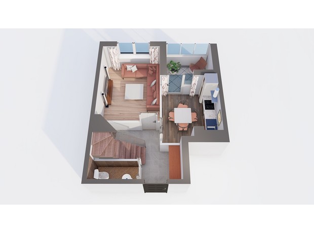 ЖК Orange Park: планування 2-кімнатної квартири 68.12 м²