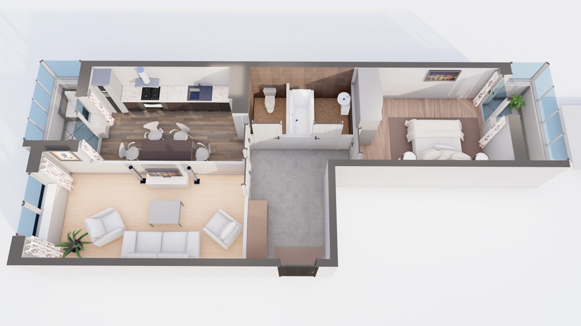 Планування 2-кімнатної квартири в ЖК Orange Park 60.39 м², фото 369815