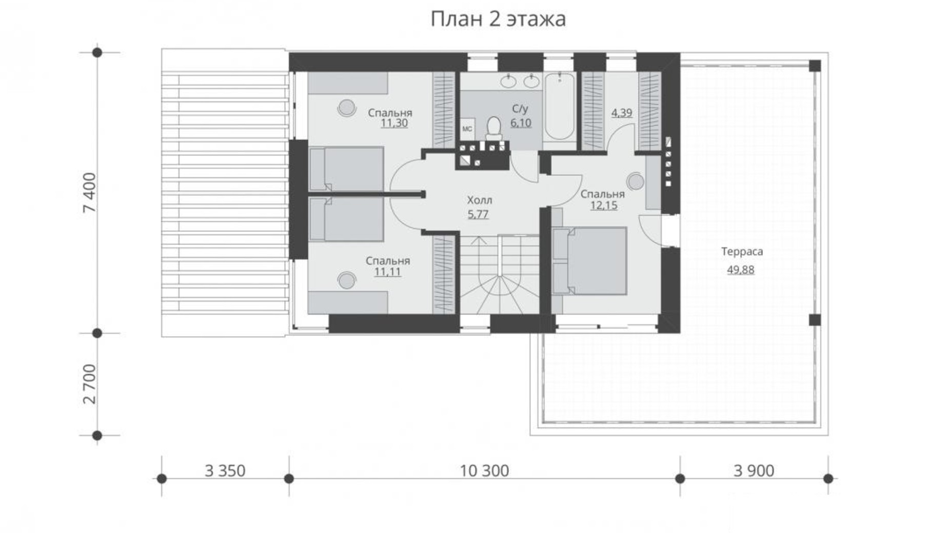 Планування котеджу в КМ Бугове 150.6 м², фото 370942