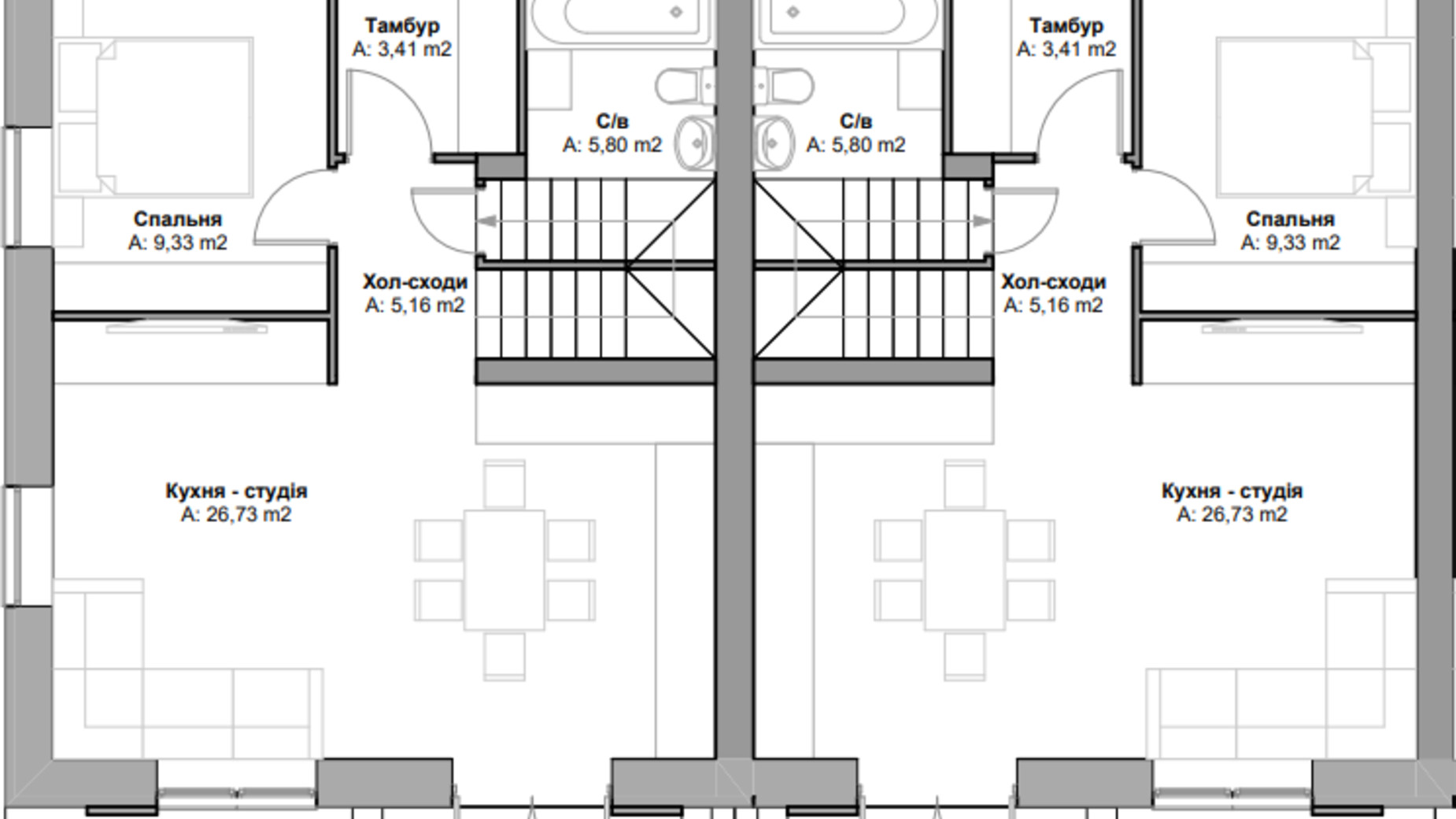 Планування таунхауса в КМ Brooklyn 2 101.14 м², фото 370987