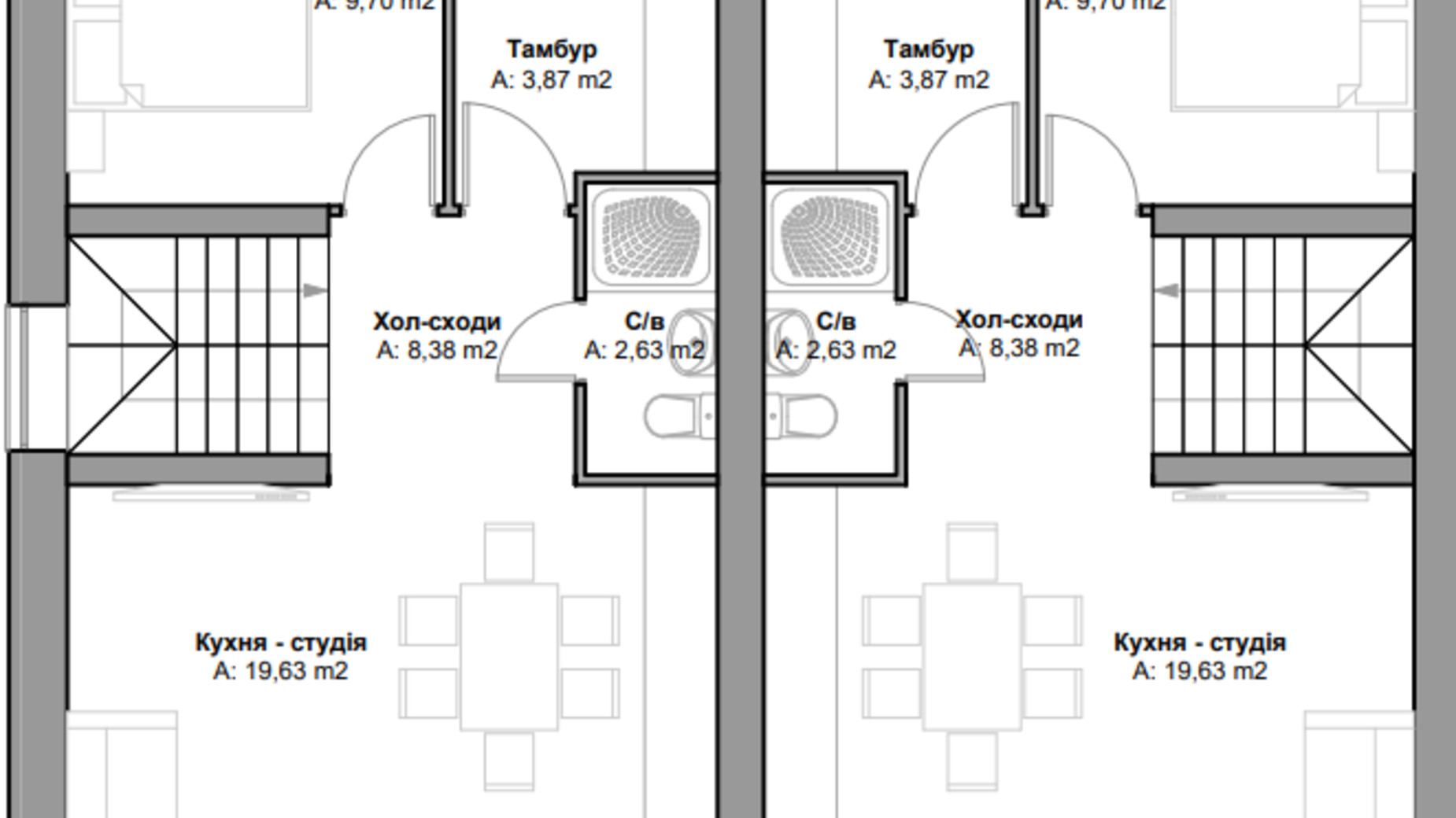 Планировка таунхауса в КГ Brooklyn 2 91.51 м², фото 371001